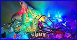 4x Gemmy 70 ct LED Rainbow Sparkle Multicolor Christmas Icicle Light Show String