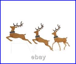 58 in LED Set Of 3 Flying Deer Holiday Yard Decoration! By Home Accents Holiday