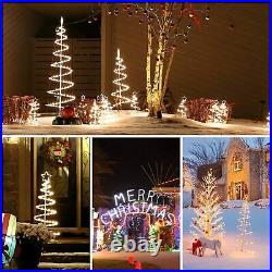 5FT Outdoor Christmas Tree Yard Decorations, 16 Color Spiral Led Lighted Tree
