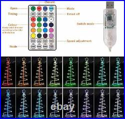 5FT Outdoor Christmas Tree Yard Decorations, 16 Color Spiral Led Lighted Tree