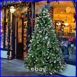 5/6/7FT Christmas Tree Artificial Holiday Faux-Pine Xmas PVC Trees Home With Stand