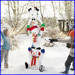 5.6' Pre-Lit Stacked Snowmen Christmas Decoration with LED Lights Xmas Display