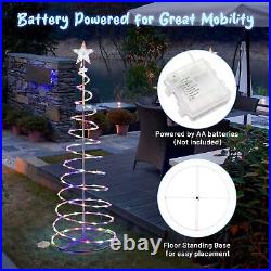 5 Ft LED Spiral Tree Light Star 182 RGB LEDs New Year Xmas Decor Battery 5 Pack