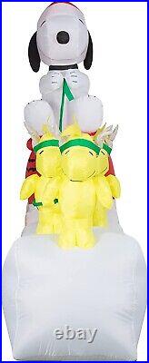 5' Tall Airblown Inflatable Peanuts Snoopy in Dog Bowl Sleigh Christmas Decor
