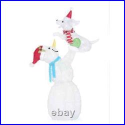 5ft LED Snowman Pup Sculpture Indoor Outdoor Christmas Holiday Yard Decoration
