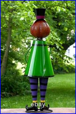 5ft Tall Metal Pumpkin Head with Tray Halloween Nutcracker Figurine Decoration