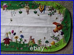 64 Hand made ROOSTER Chick RABBIT Bunny Applique Embroider EASTER TABLE RUNNER