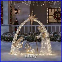 66 In. Warm White LED Super Bright Nativity Set Holiday Yard Decoration