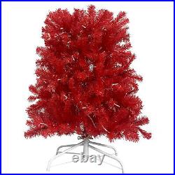 6FT Artificial Fir Bent Top Christmas Tree 1250 Lush Branch Tips 300 LED Lights