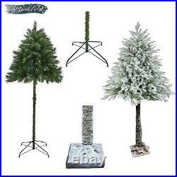 6FT Half Parasol Artificial Christmas Trees, Green & Snowy, 302 Tips Xmas Decor
