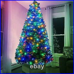 6Ft Artificial Christmas Tree Premium LED 8 Light Changing Modes & Stand
