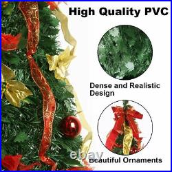 6Ft Pop-Up Christmas Tree Collapsible Decorated withLights for Holiday Decoration