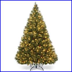 6Ft Pre-Lit PVC Artificial Carolina Christmas Pine Tree Decor Hinged withLED