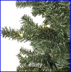 6Ft Pre-Lit Pencil Christmas Tree, Hinged Artificial Alpine Slim Holiday Decorat