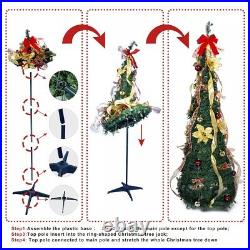 6Ft Prelit Christmas Tree with Lights, Artificial Christmas Tree Xmas Decoration