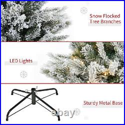 6Ft Prelit Flocked Artificial Christmas Tree with 1580 Realistic Branch Auto Open