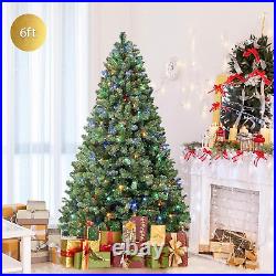 6Ft Prelit Premium Artificial Hinged Christmas Tree with Remote Control, Timer, a