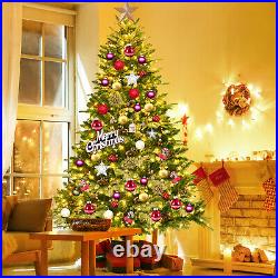 6.5 Ft Pre-lit Snow Flocked Christmas Tree Artificial with450 Lights & Pine Cones