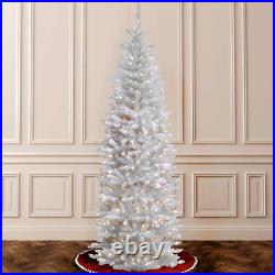 6.5 ft. Kingswood white fir pencil artificial christmas tree with clear lig