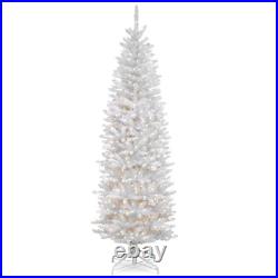 6.5 ft. Kingswood white fir pencil artificial christmas tree with clear lig