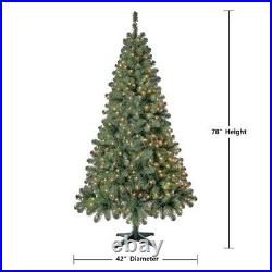 6.5 ft Pre-Lit Madison Pine Artificial Christmas Tree, Clear Incandescent Lights