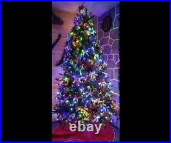 6.5 ft Pre-Lit Vermont Spruce Christmas Tree, Magical Color-Changing LEDs