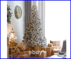 6.5 ft. Pre-lit Christmas Tree Artificial Flocked Warm White Lights