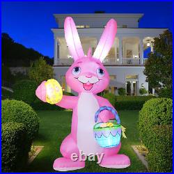6 FT Easter Inflatables Bunny Outdoor Decoration, Blow up Bunny with Egg and Bas