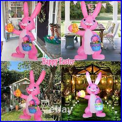 6 FT Easter Inflatables Bunny Outdoor Decoration, Blow up Bunny with Egg and Bas