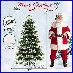 6 FT Pre-Lit Christmas Tree 3 Modes Hinged with Quick Power Connector & 350 Lights