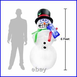 6 Foot Shivering Snowman LED Christmas Inflatable