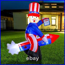 6 Ft 4Th of July Inflatable Decoration Independence Day Blow up Happy Patriotic