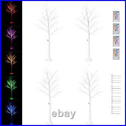 6 Ft Birch Tree Light 305 RGB LED Color Changing Home Christmas Decor 4 Pack