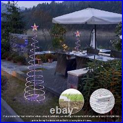 6 Ft Christmas LED Spiral Tree Light Multicolor Garden New Year Decor 5 Packs