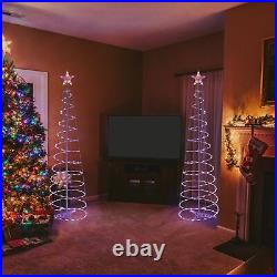 6 Ft Lighted Spiral Christmas Tree Light Multi Color 182 LED Yard Decor 2 Pack