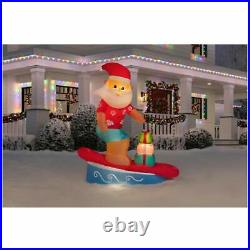 6 Ft Surfing Beach Santa LED Christmas Airblown Inflatable Boat Florida Tropical
