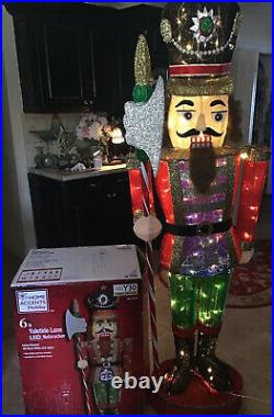 6 Ft Tall Christmas Sculpture Nutcracker Soldier LED Holiday Yard Decoration