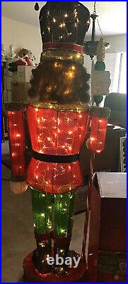 6 Ft Tall Christmas Sculpture Nutcracker Soldier LED Holiday Yard Decoration