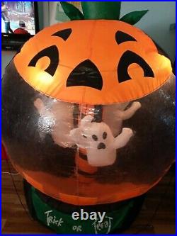6 Ft Tall Rotating Inflatable Halloween Globe Jack O'Lantern Withghosts Original