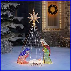 6' Glorious Holy Family Scene LED Twinkle Heavy Duty Christmas Yard Nativity NEW