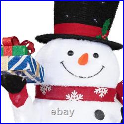 6' Snowman Christmas Pre-Lit Pop-Up Twinkling 280 Cool White LED Lights