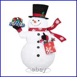 6' Snowman Christmas Pre-Lit Pop-Up Twinkling 280 Cool White LED Lights