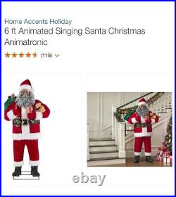 6 ft Animated Black Brown Ethnic Santa Claus Christmas Singing Animatronic NEW