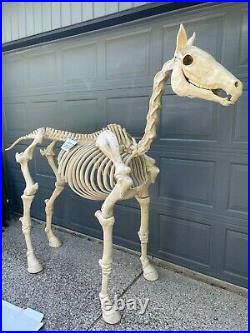 6 ft Life Size Standing Skeleton Horse Halloween Prop Decor Glowing Eyes