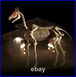6 ft Life Size Standing Skeleton Horse Halloween Prop Decor Glowing Eyes 6 ft