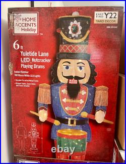 6 ft Nutcracker Soldier with Drums 160 LED Lights Christmas FAST SHIP