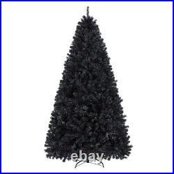 6ft/7.5ft Unlit Black Artificial Christmas Halloween Pine Tree Decor Used