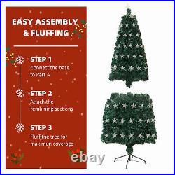 6ft/7ft Pre-Lit Fibre Optic Artificial Christmas Tree with Multicolor LED Lights