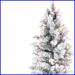 6ft Artificial Christmas Slim Pre lit 170 LEDs Tree Xmas Snow Tips Tree Stand
