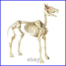 6ft Halloween Standing Skeleton Horse Ghostly Prop Decor Glowing Eyes 6 ft